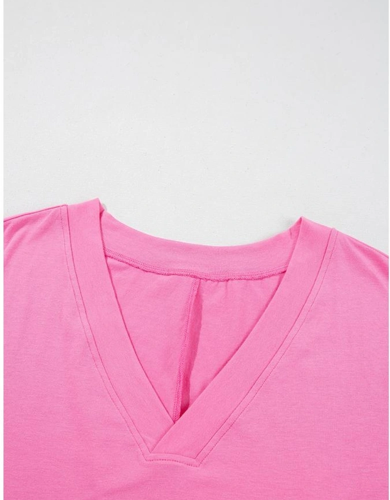 Bonbon Loose Half Sleeve V Neck Knit Romper