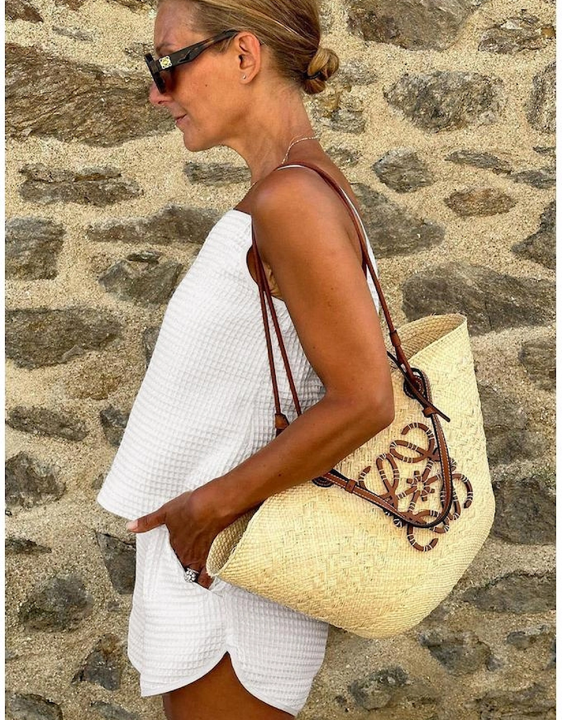 White Waffle Knit Textured Spaghetti Straps Cami and Shorts Set, 6 of 5