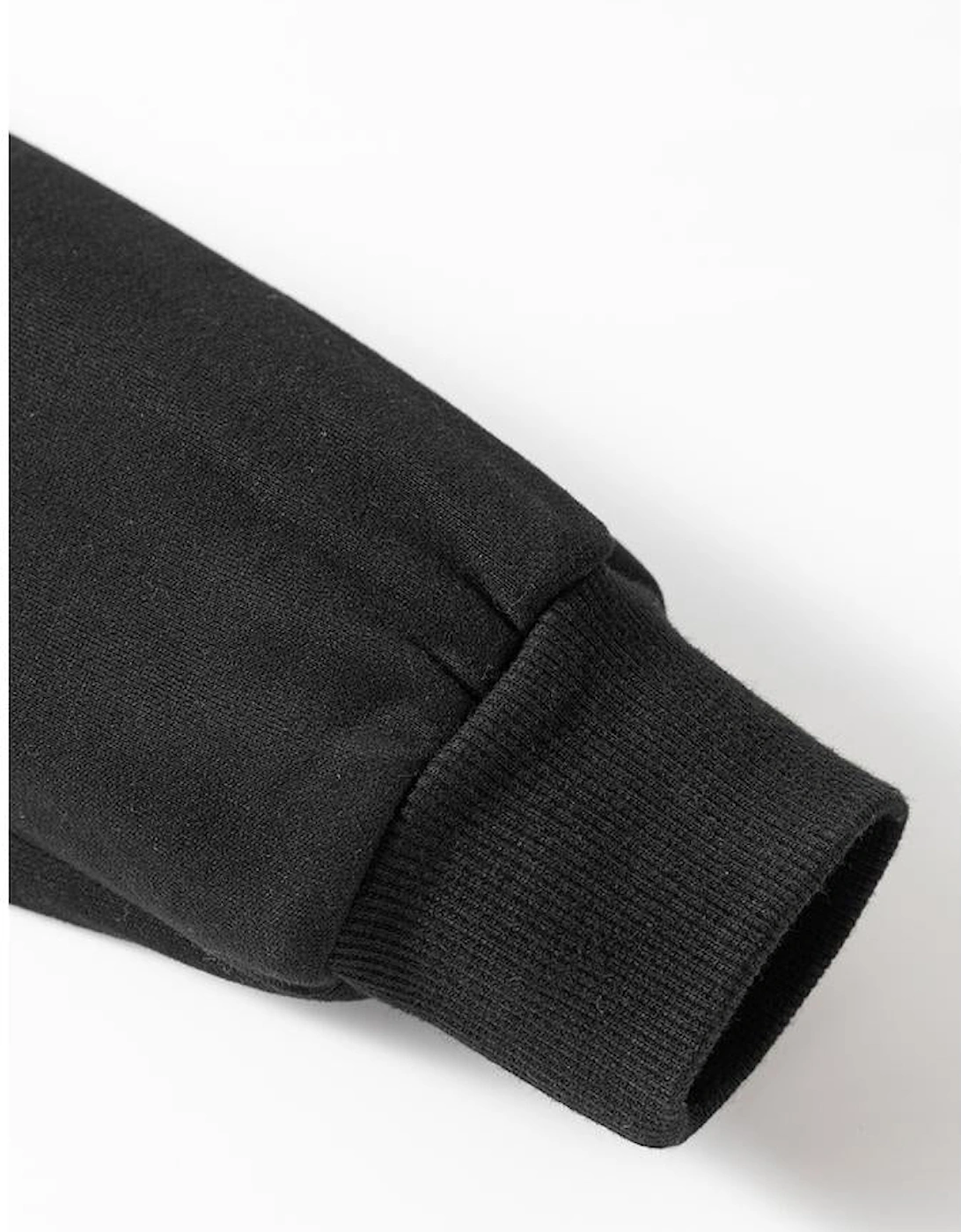 Black Striped Accent Pullover and Shorts Two Piece Casual Set