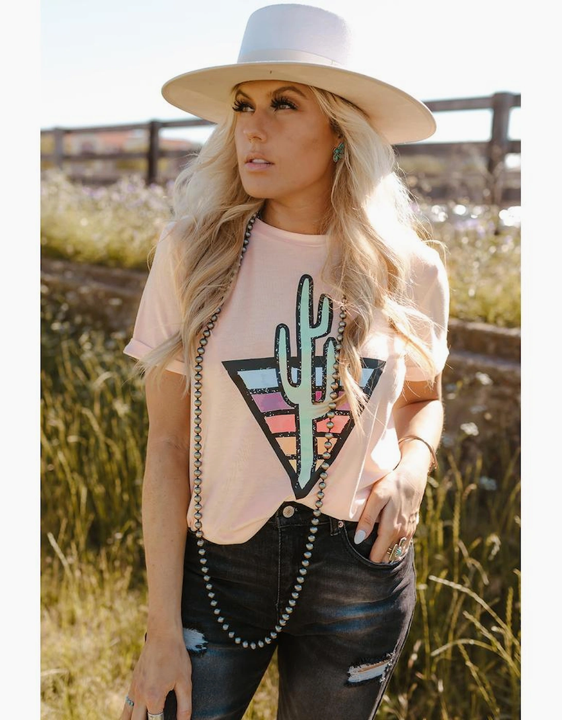 Azura Exchange Cactus Color Block T-shirt