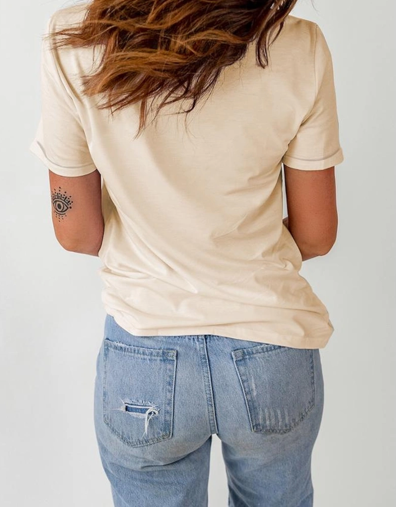 Khaki I'm Yours No Refunds Crew Neck Graphic Tee