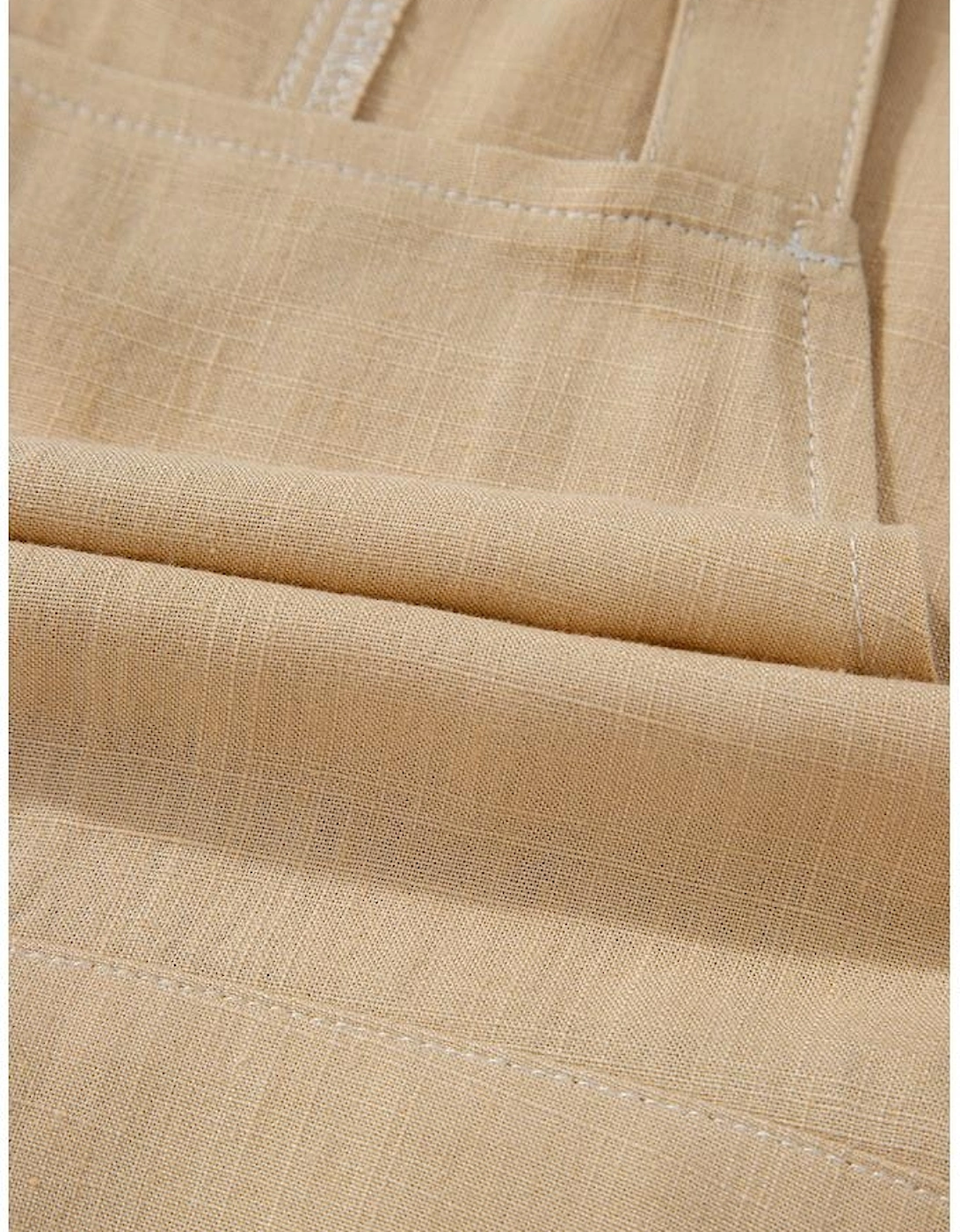 Parchment Side Buttons Sleeveless Overall Mini Dress