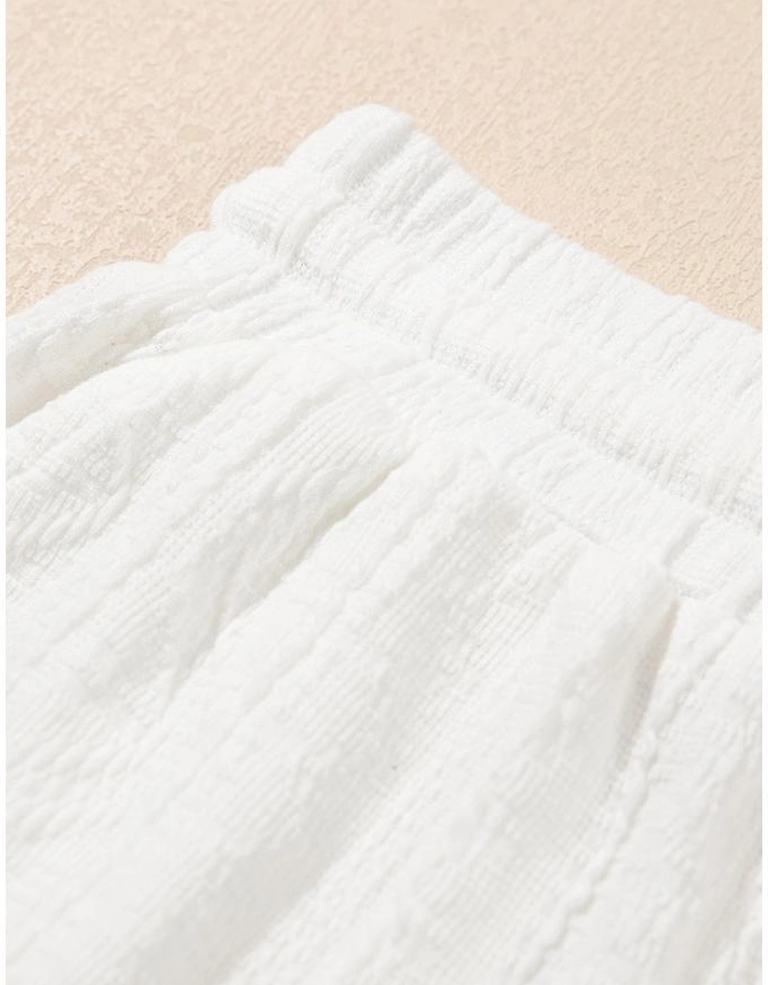 Jet Stream Textured Patched Pocket Short Sleeve Top Drawstring Shorts Set