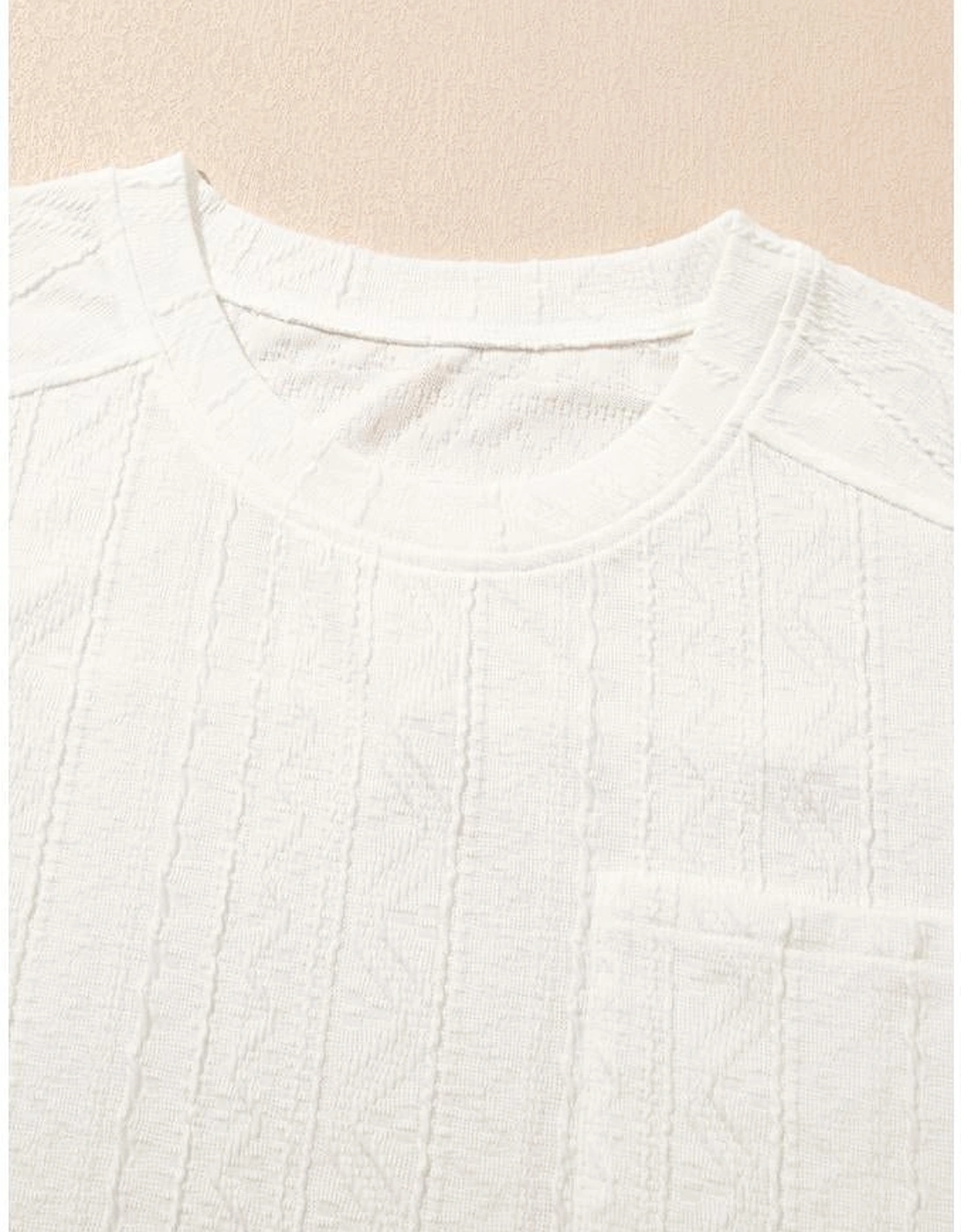 Jet Stream Textured Patched Pocket Short Sleeve Top Drawstring Shorts Set