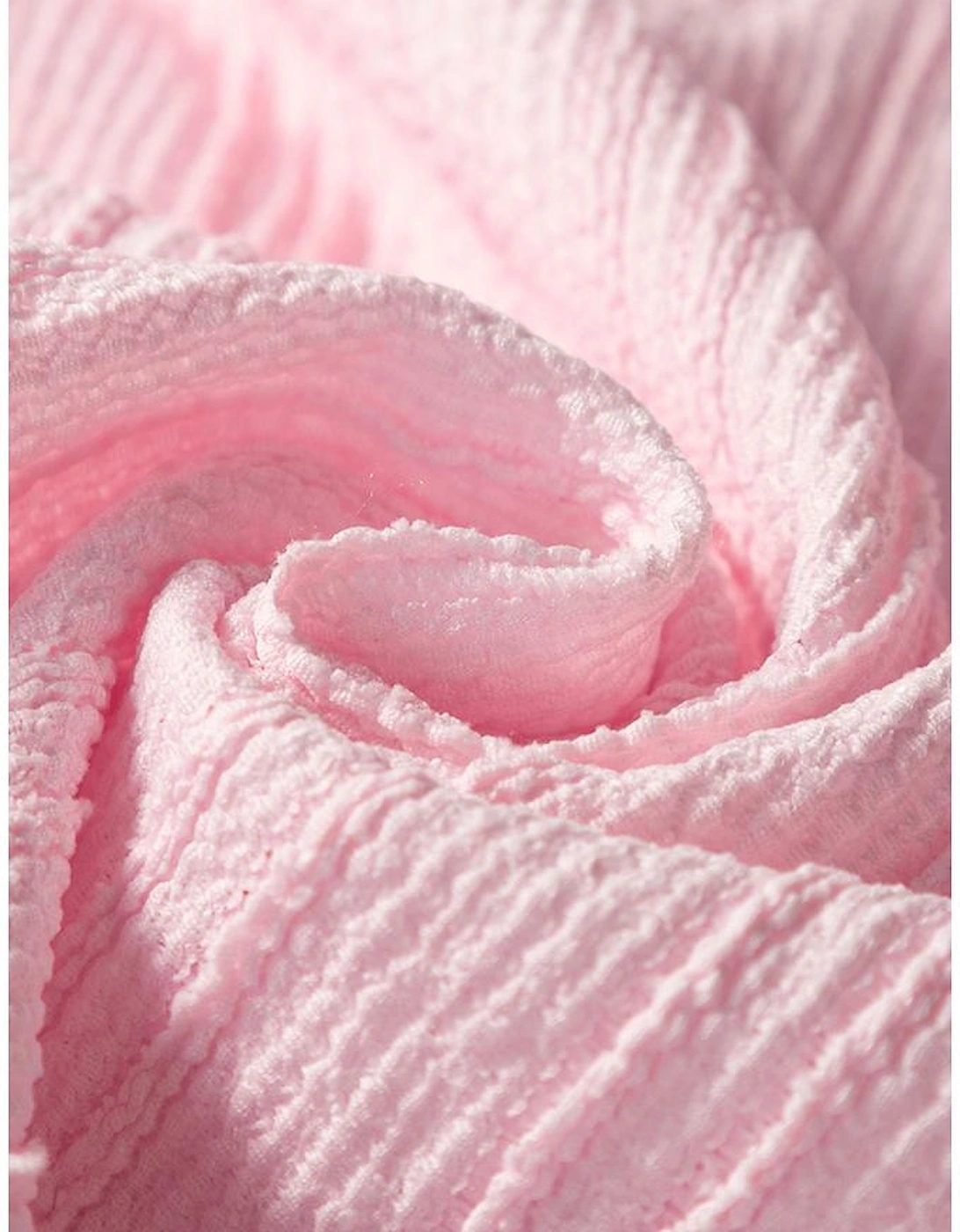 Light Pink Textured Short Sleeve Henley Top and Pocketed Wide Leg Pants