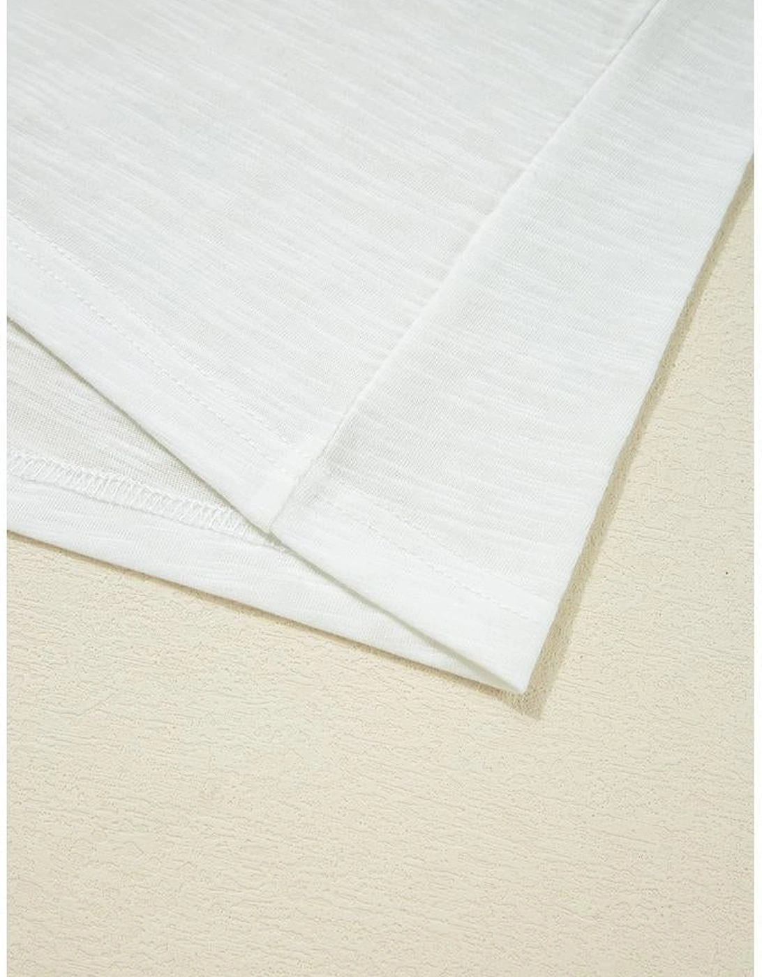 White Lace Patchwork Cap Sleeve Round Neck T Shirt