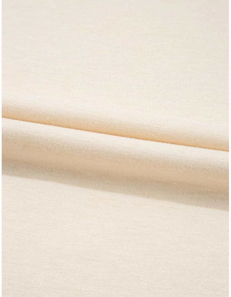 Parchment Lace Patchwork Short Sleeve Round Neck Plus Size Summer Top