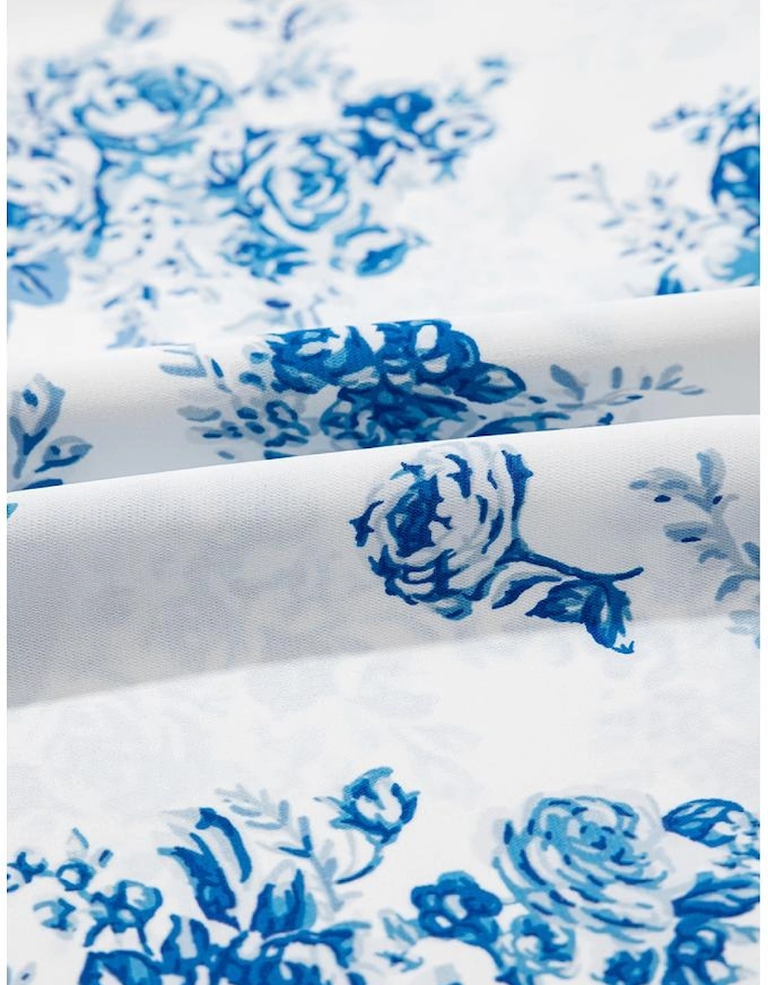 Sky Blue Floral Print Shirred Knot Shoulder Sleeveless Long Dress