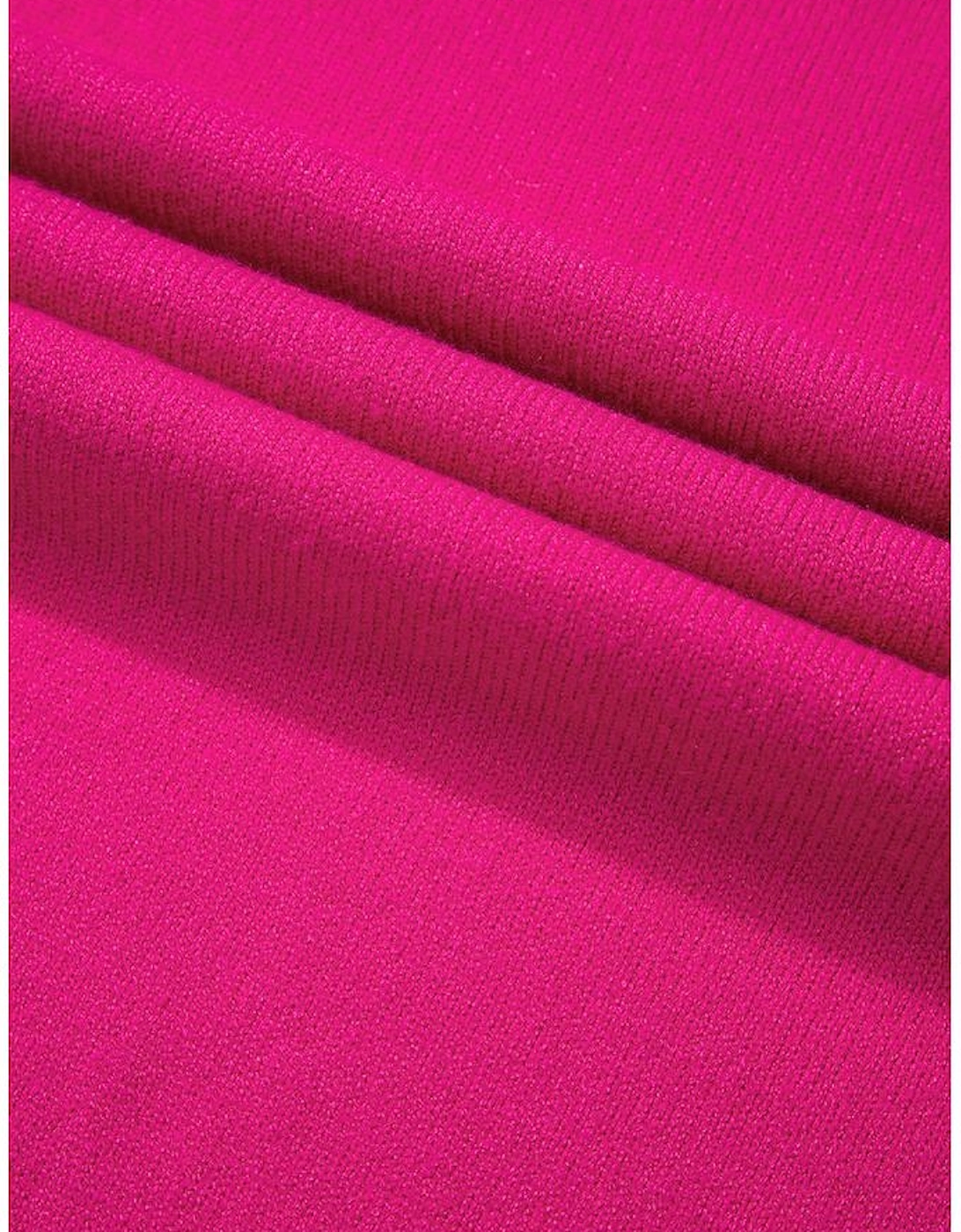 Strawberry Pink Pearled Decor Raglan Sleeve Plus Size Sweater