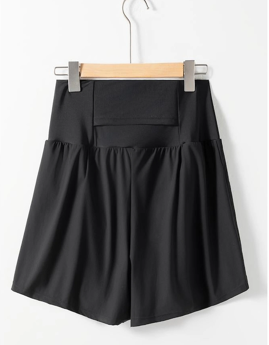 Black Pocketed Wide Waistband Swim Shorts