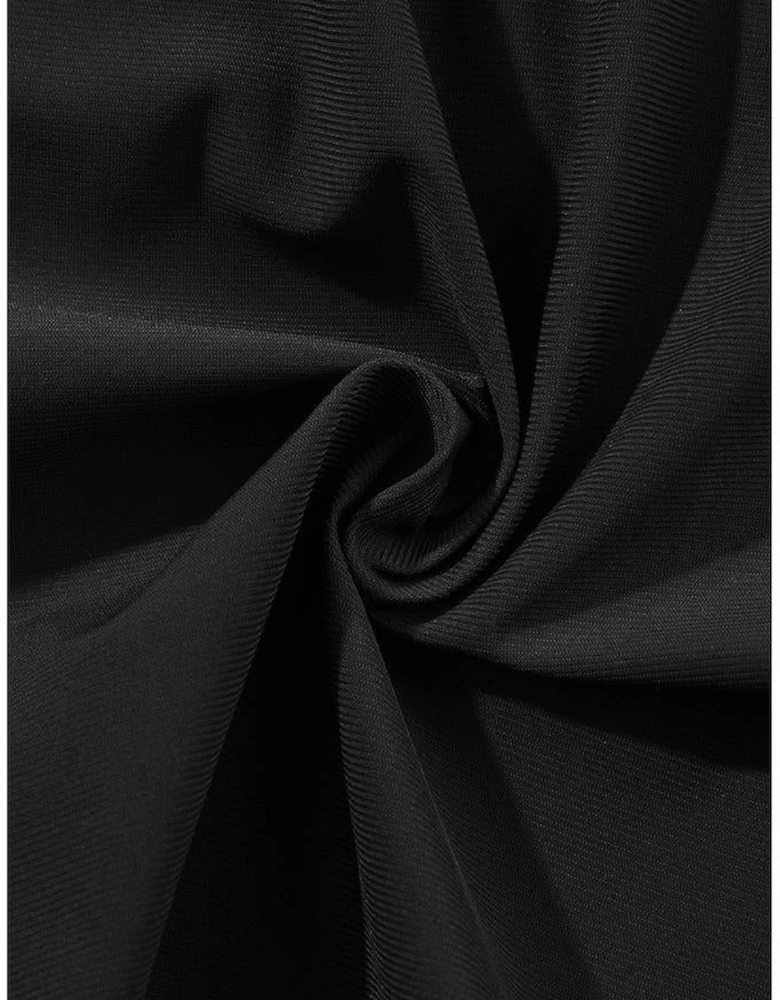 Black Pocketed Wide Waistband Swim Shorts