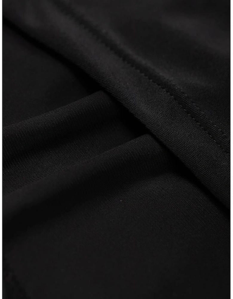 Black Pocketed Wide Waistband Swim Shorts