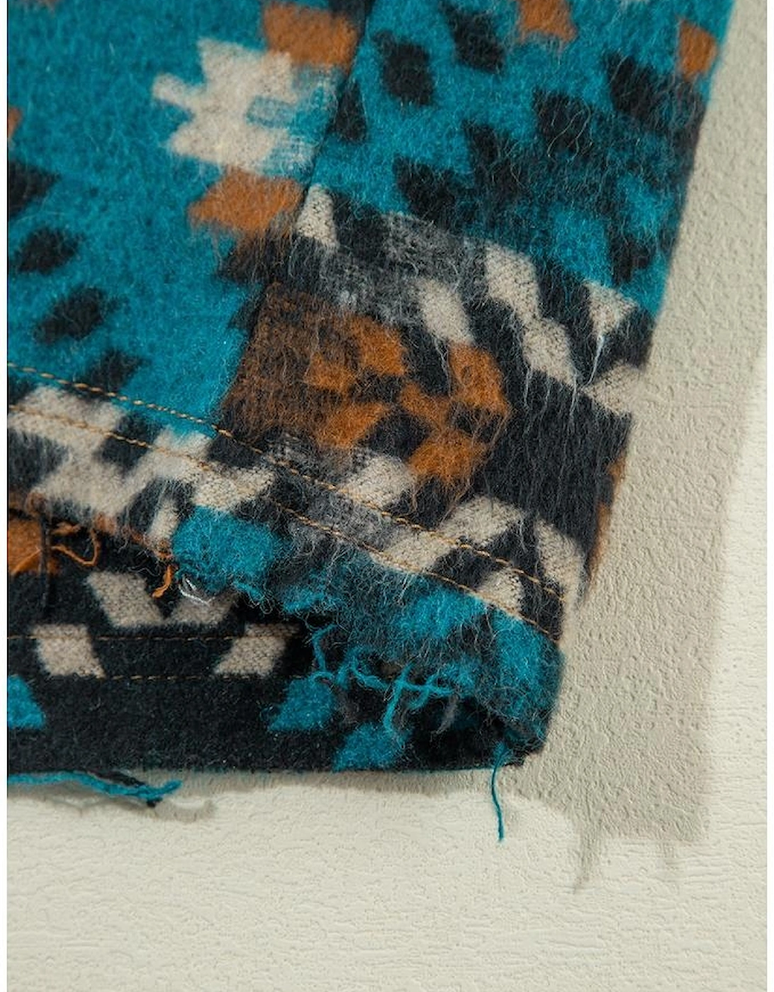 Blue Aztec Printed Denim Jacket