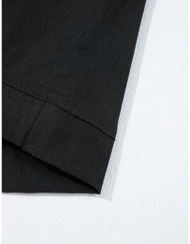 Black Cargo Pocket Elastic Waist Active Casual Skort