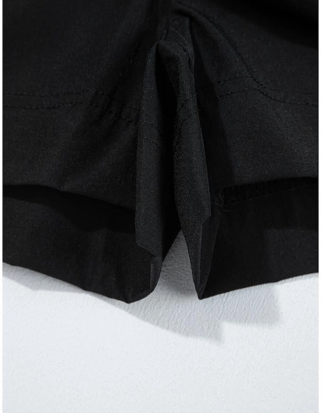 Black Cargo Pocket Elastic Waist Active Casual Skort