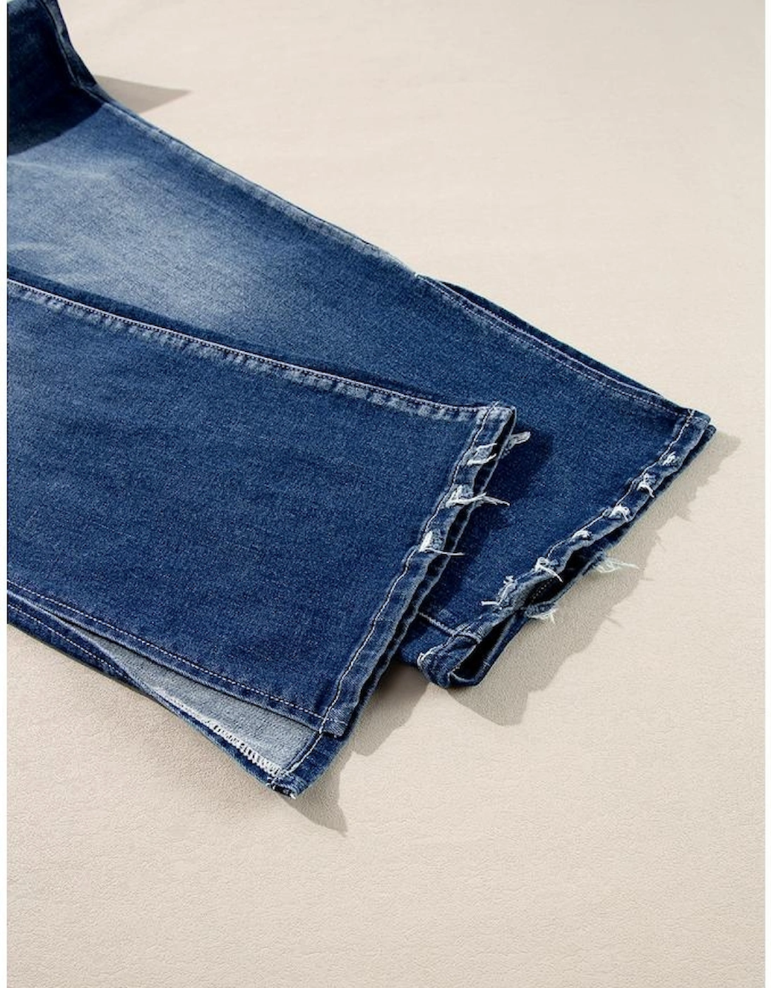 Dirty blue Plus Size High Waist Side Slits Flare Jeans