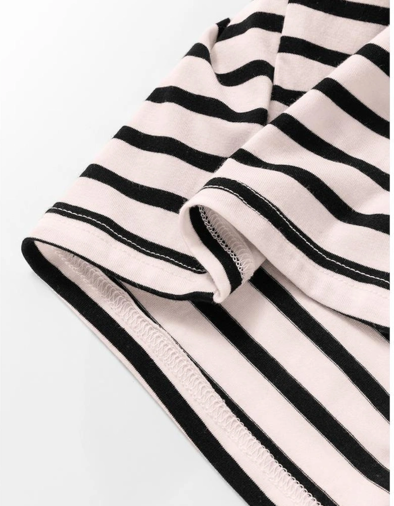 White Striped Print Sleeveless Buttoned Maxi Dress