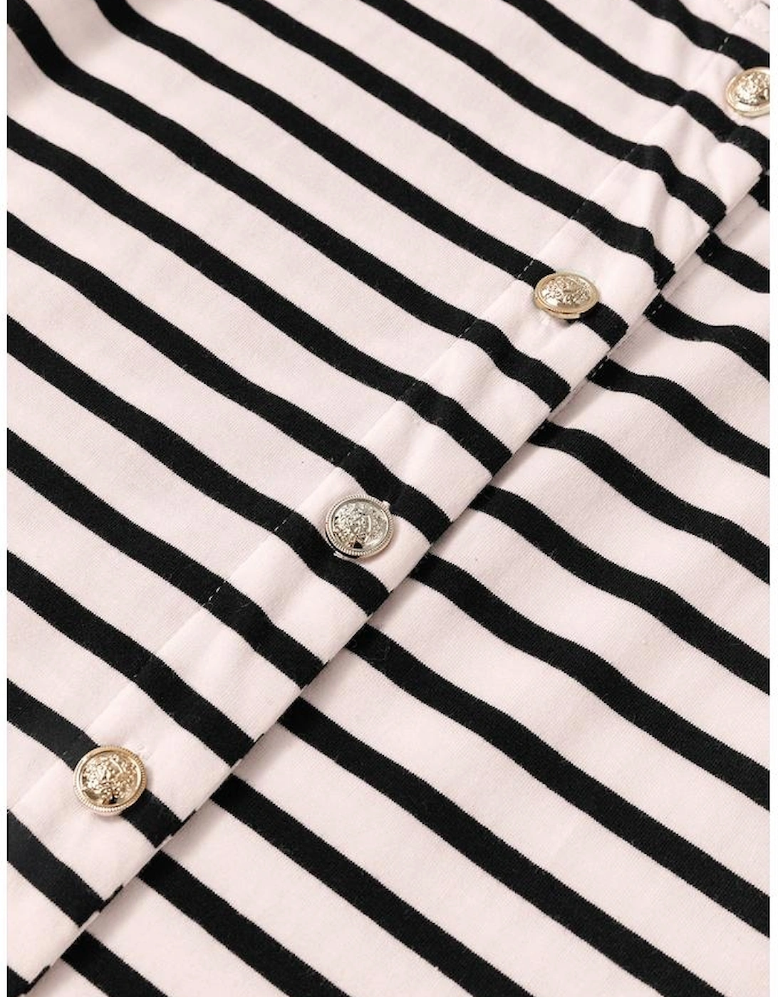 White Striped Print Sleeveless Buttoned Maxi Dress