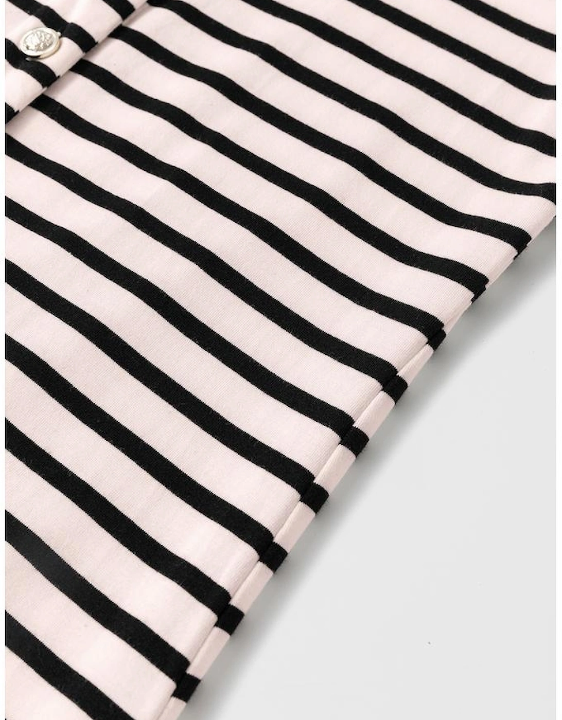 White Striped Print Sleeveless Buttoned Maxi Dress