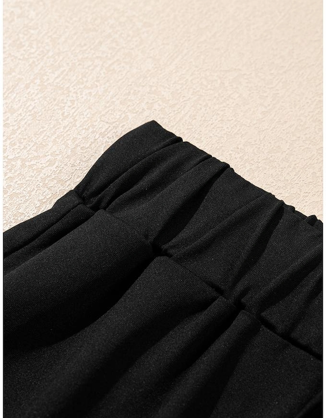 Black Contrast Trim Tee and Shorts Set