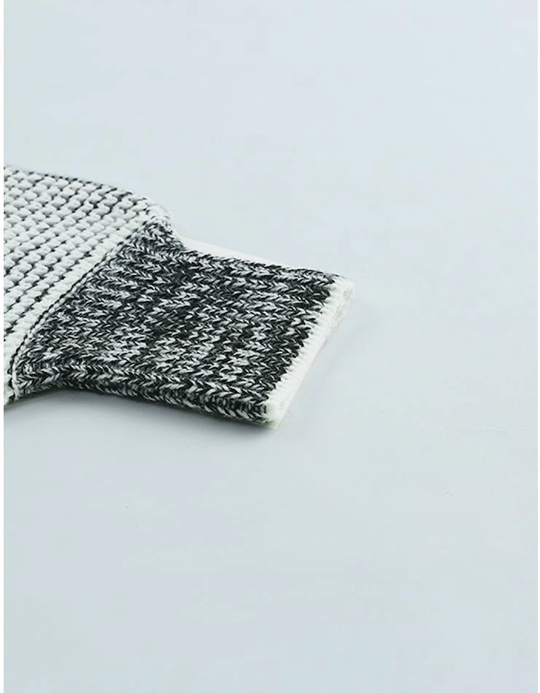 Gray Plaid Knitted Long Open Front Cardigan