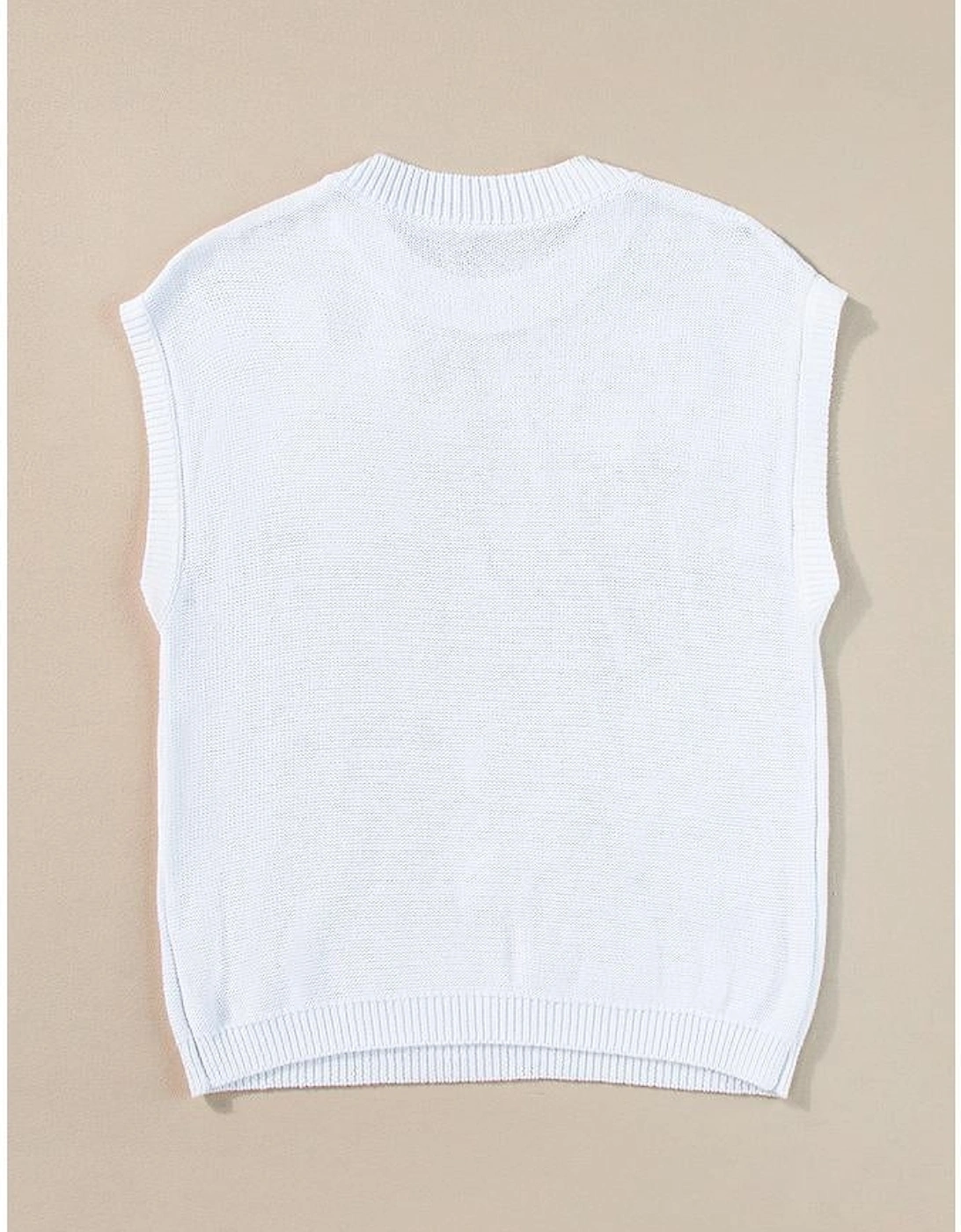 White Multi Crochet Flower Knit Short Sleeve Sweater Tops