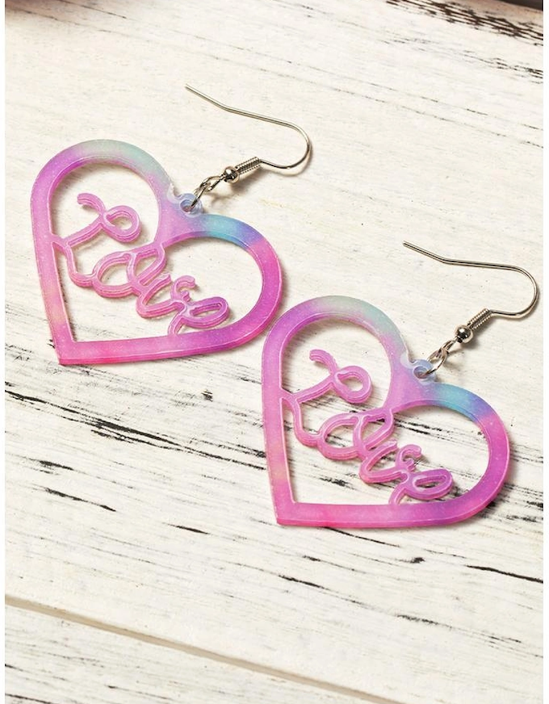 Pink Love Hollowed Heart Valentines Fashion Earrings