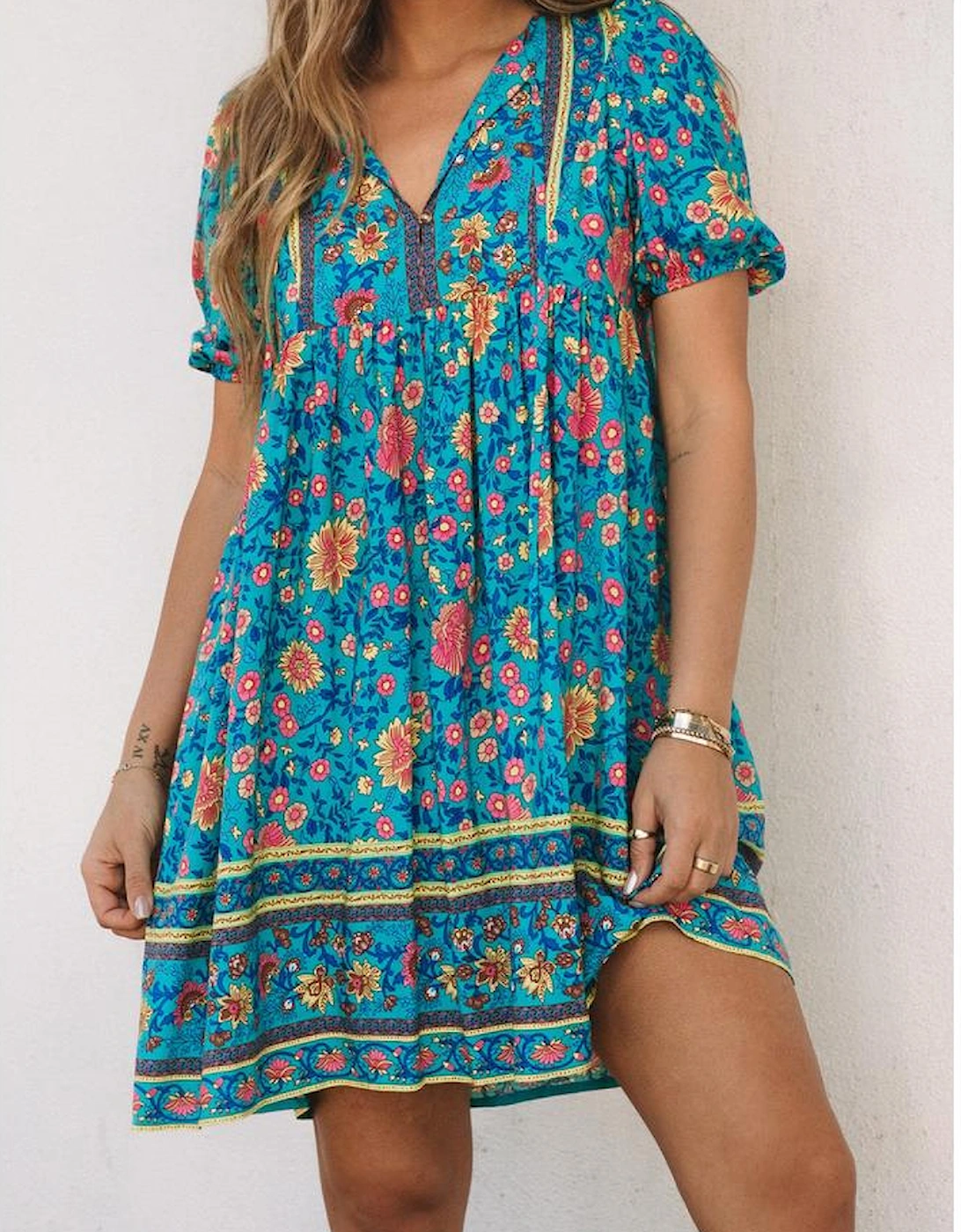 Azura Exchange Empire Waist Floral Print Dress, 7 of 6