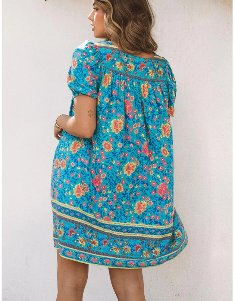 Azura Exchange Empire Waist Floral Print Dress