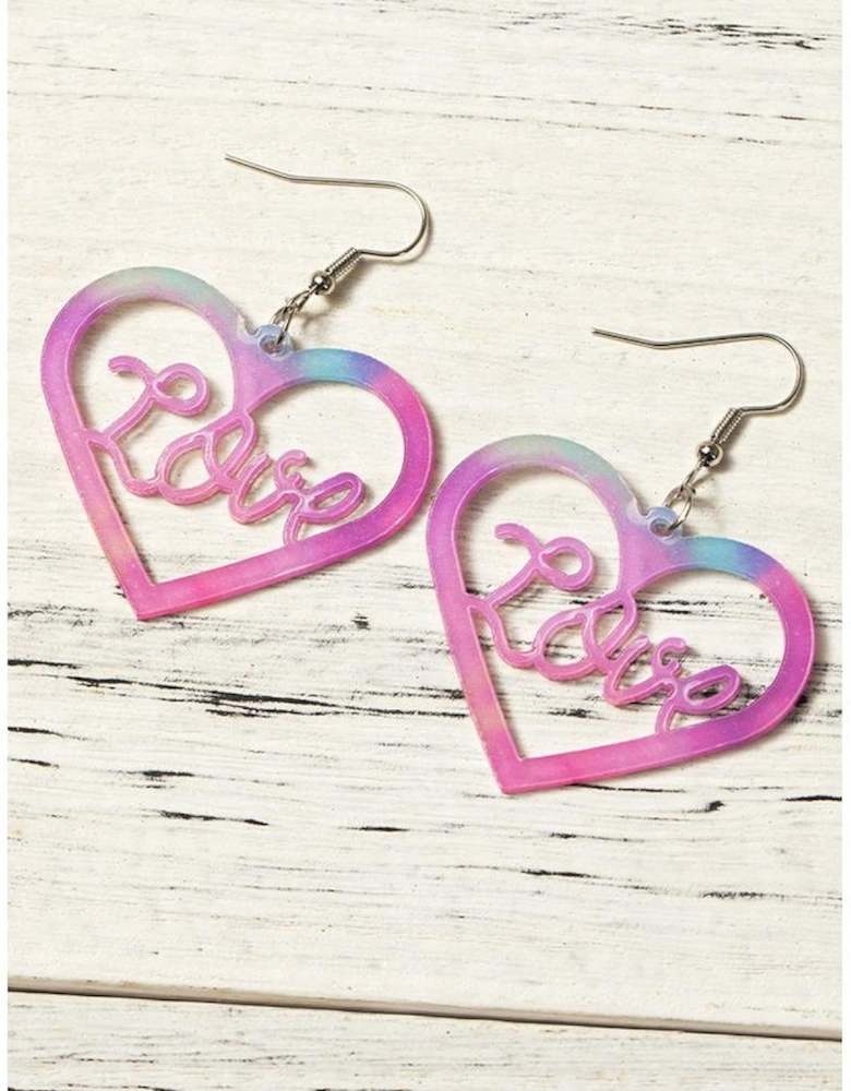 Pink Love Hollowed Heart Valentines Fashion Earrings