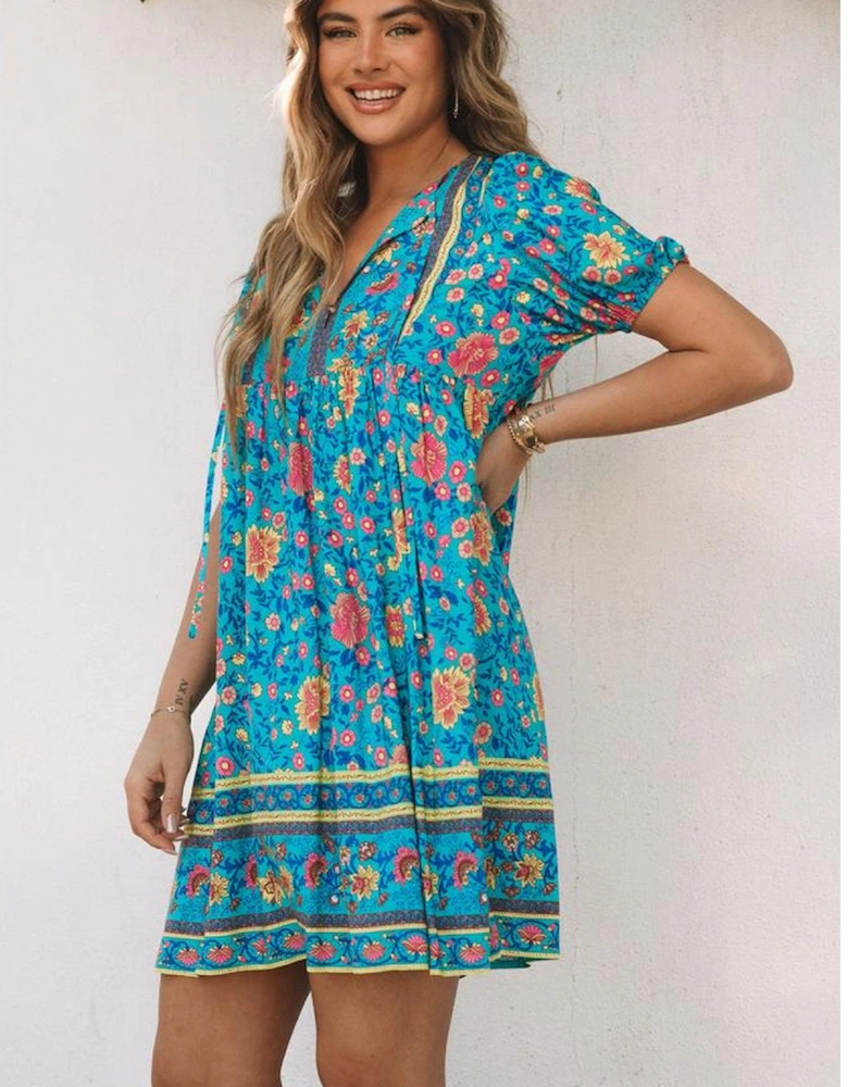 Azura Exchange Empire Waist Floral Print Dress