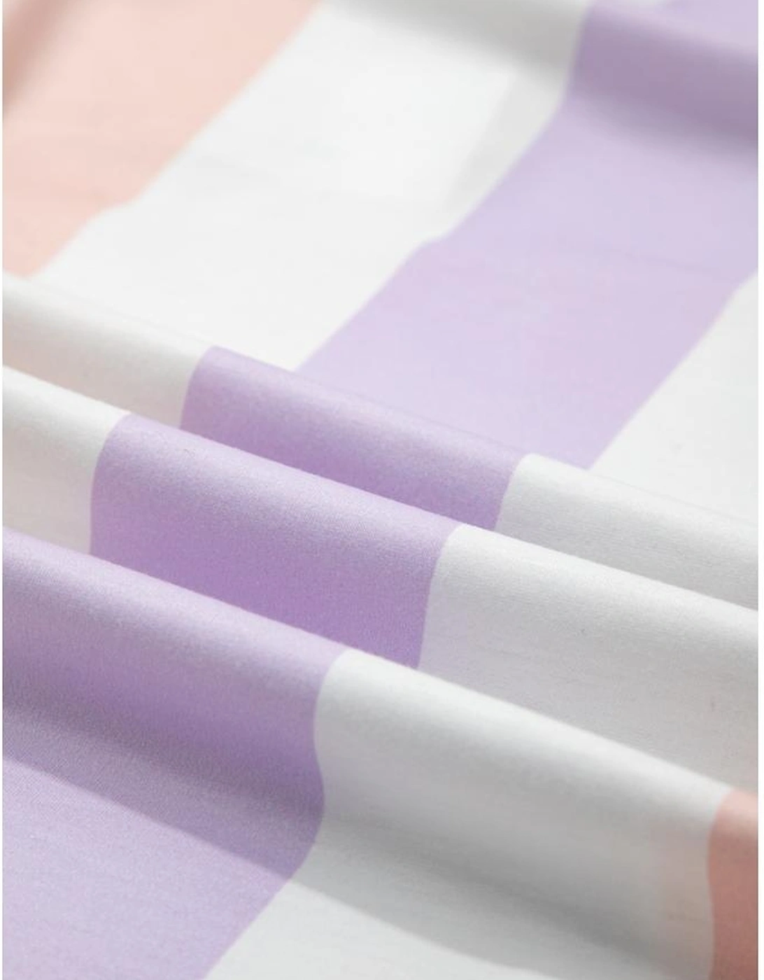 Purple Stripe Multicolored Print Drawstring Loose Pants with Side Pockets