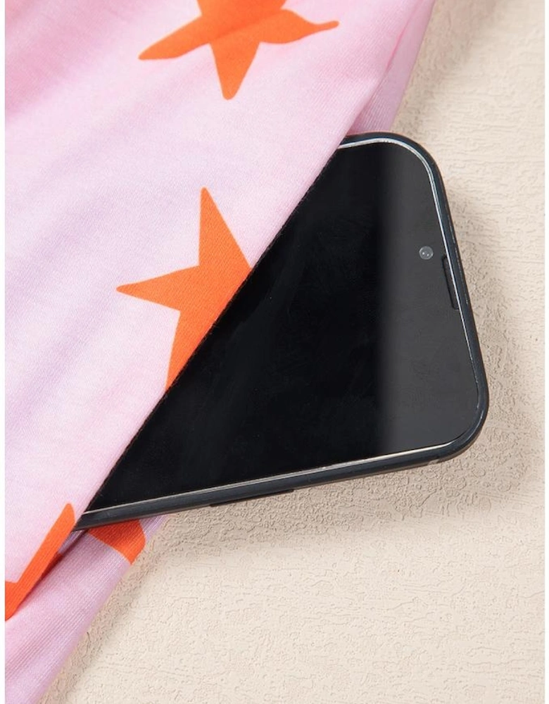 Pink Stars Short Sleeve Shirt and Shorts Bamboo Pajama Set