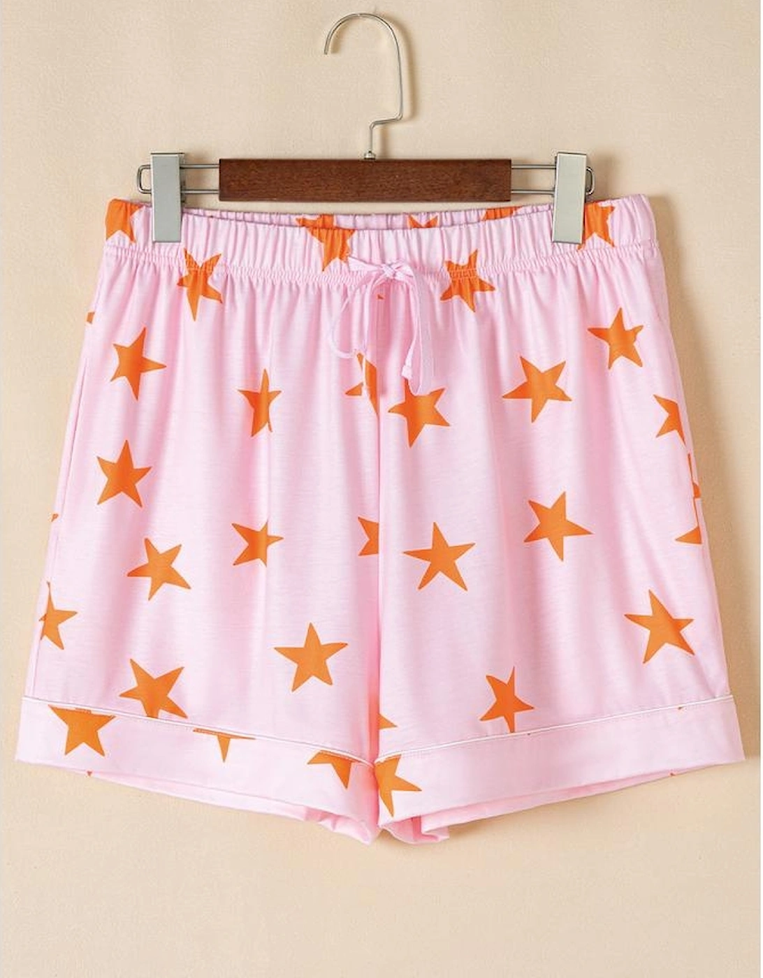 Pink Stars Short Sleeve Shirt and Shorts Bamboo Pajama Set