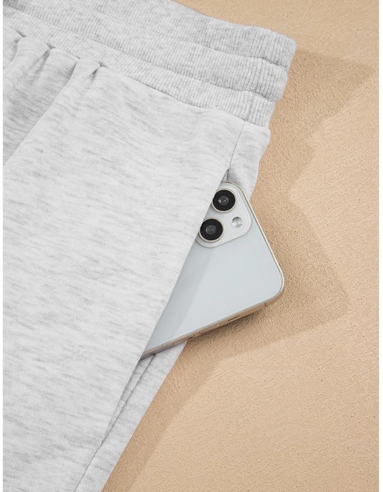 Light Grey Uneven Hem Colorblock Pullover Casual Shorts Plus Size 2pcs Outfit