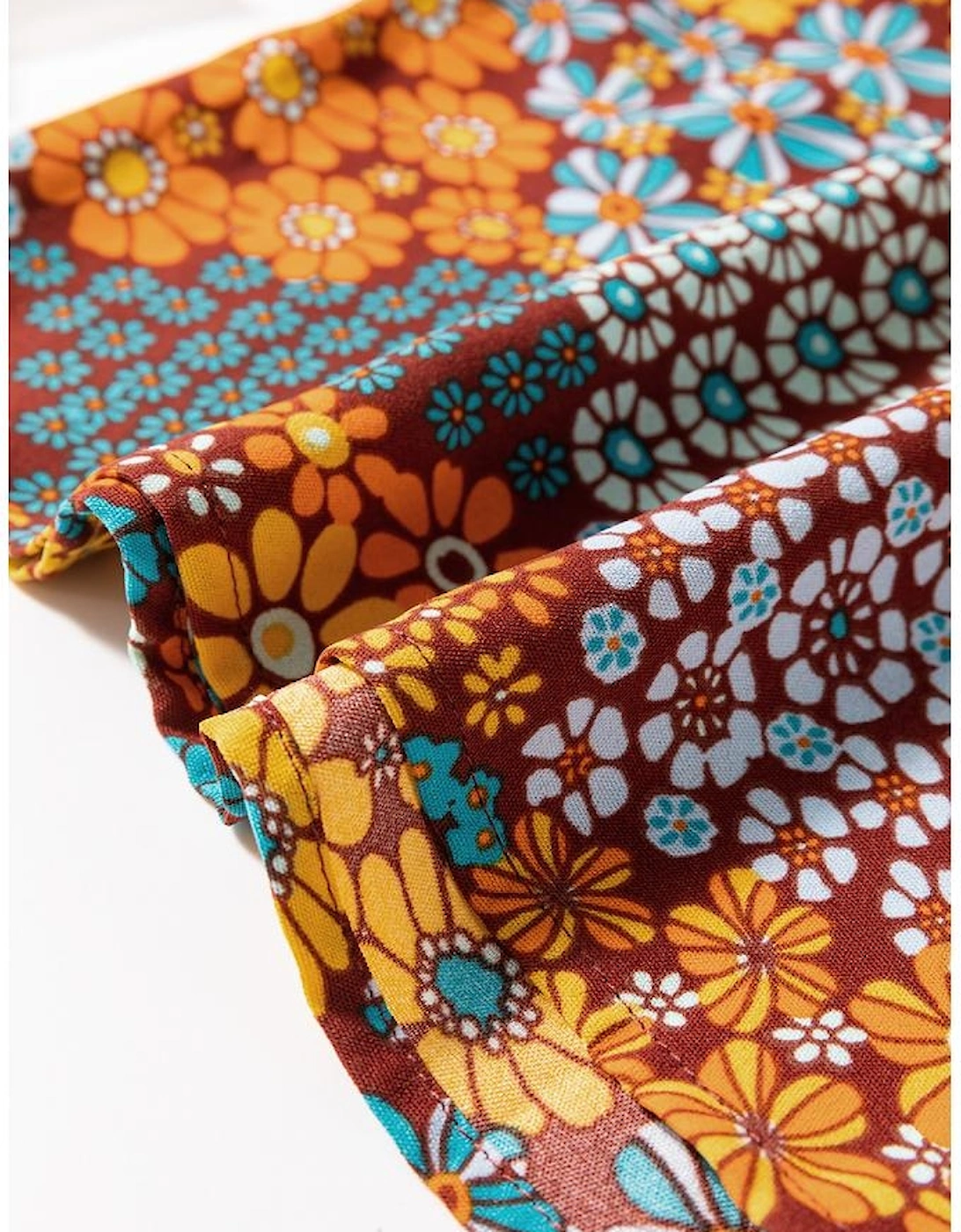 Multicolour Boho Floral Print Crossed Straps Ankle-length Jumpsuit