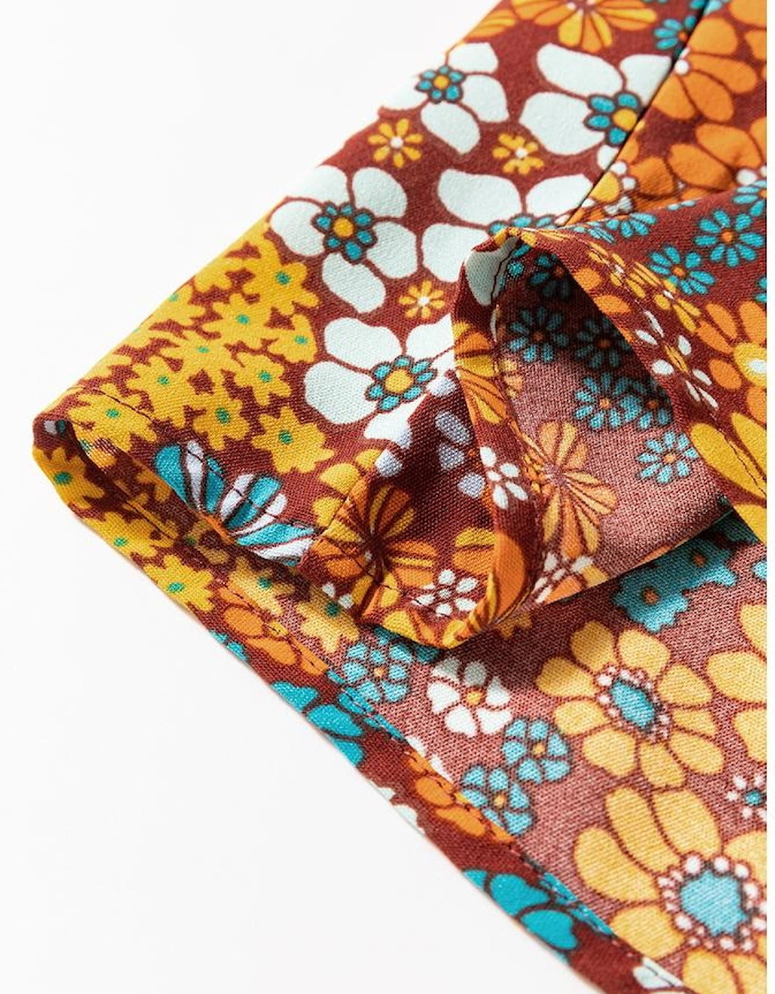 Multicolour Boho Floral Print Crossed Straps Ankle-length Jumpsuit