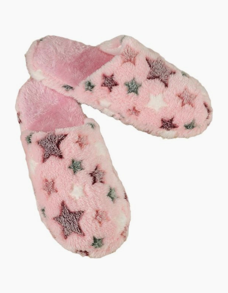 Azura Exchange Pink Star Pattern Plush Home Slippers