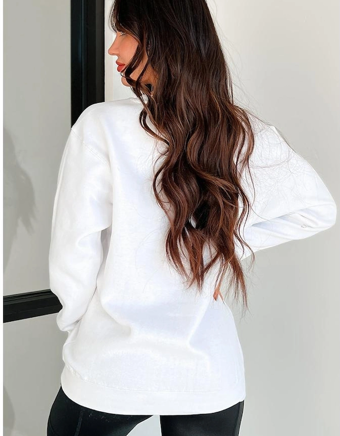 White GAME DAY Chenille Letter Graphic Sweatshirt