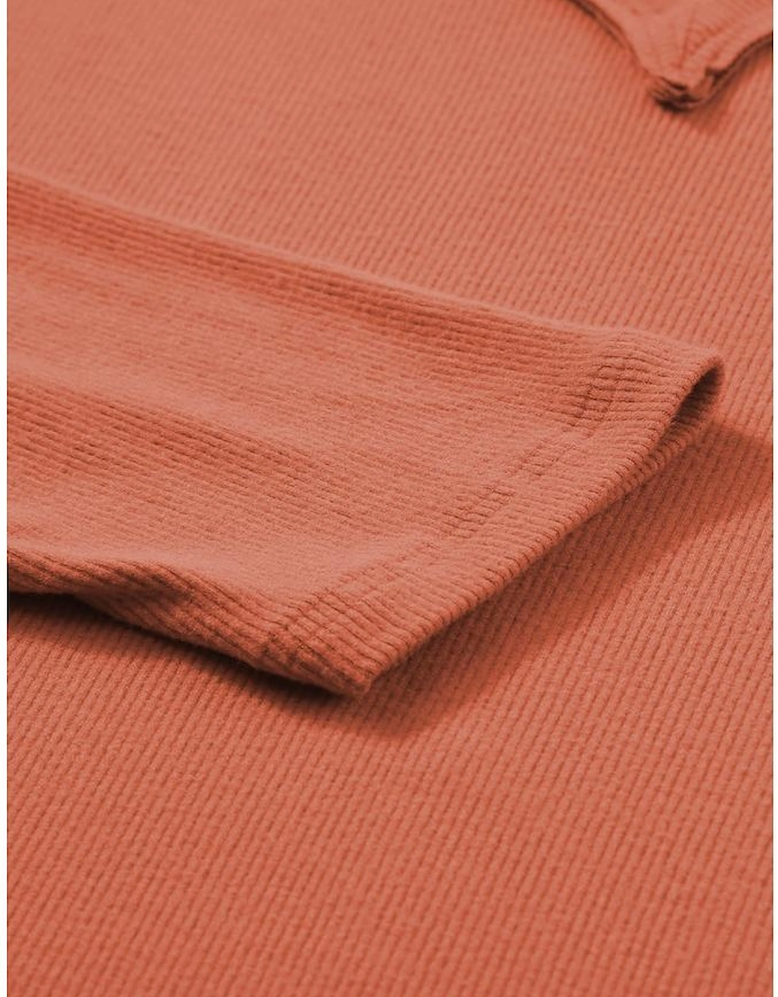 Gold Flame Plus Size Exposed Seam V Neck Long Sleeve Top, 15 of 14