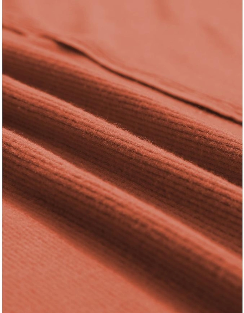 Gold Flame Plus Size Exposed Seam V Neck Long Sleeve Top