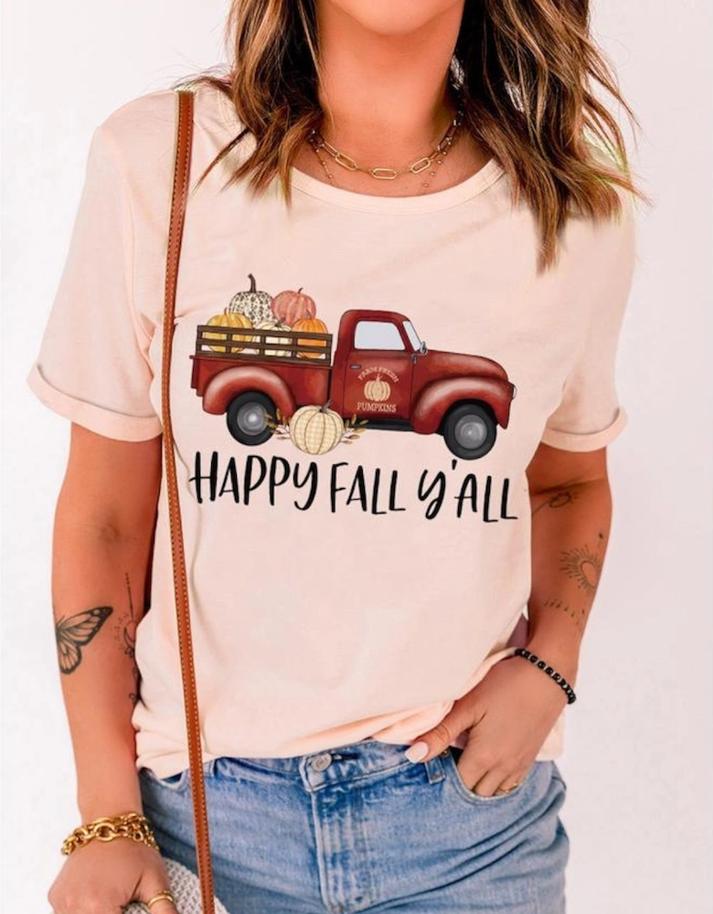Azura Exchange Fall Pumpkin Truck Graphic Tee