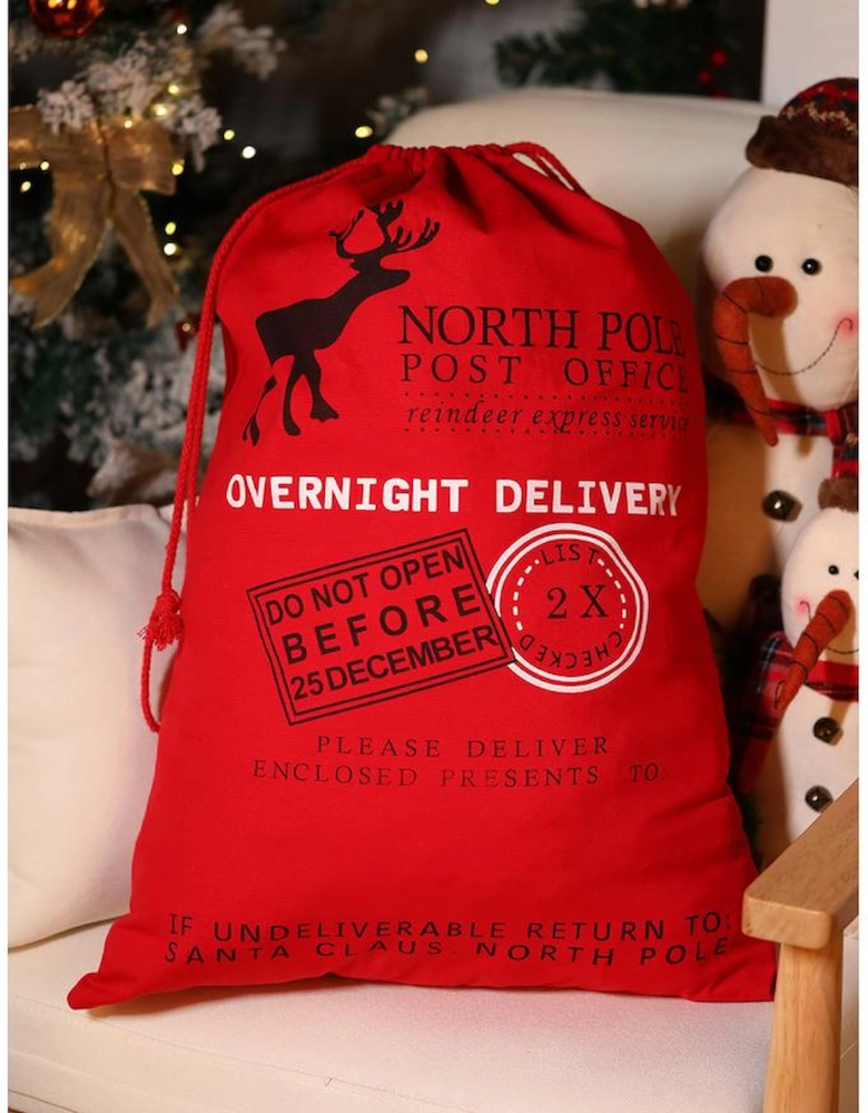 Azura Exchange Fiery Red Christmas Drawstring Large Gift Bag