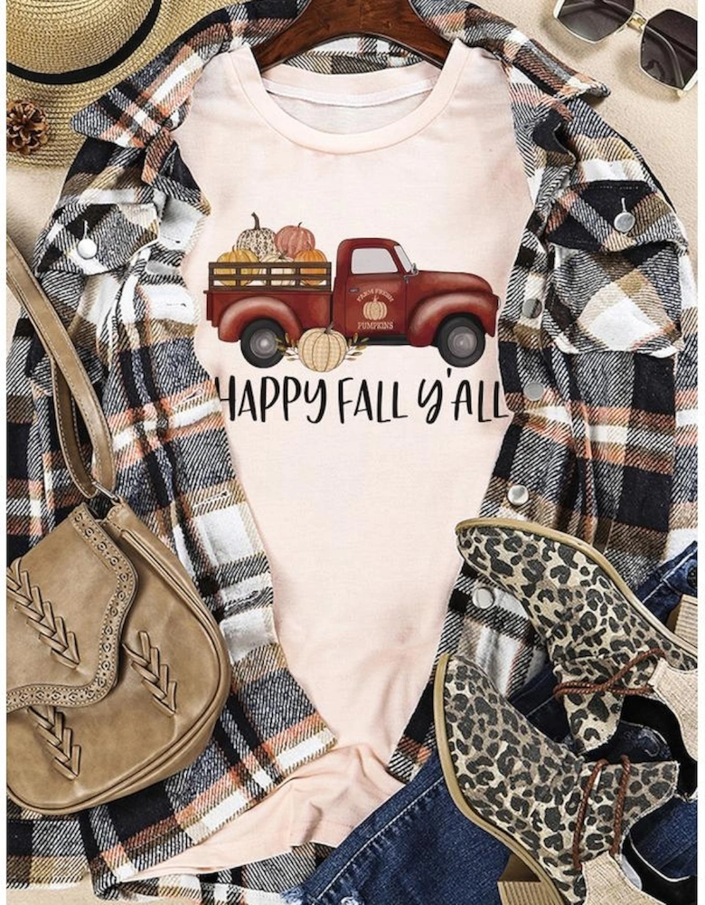 Azura Exchange Fall Pumpkin Truck Graphic Tee