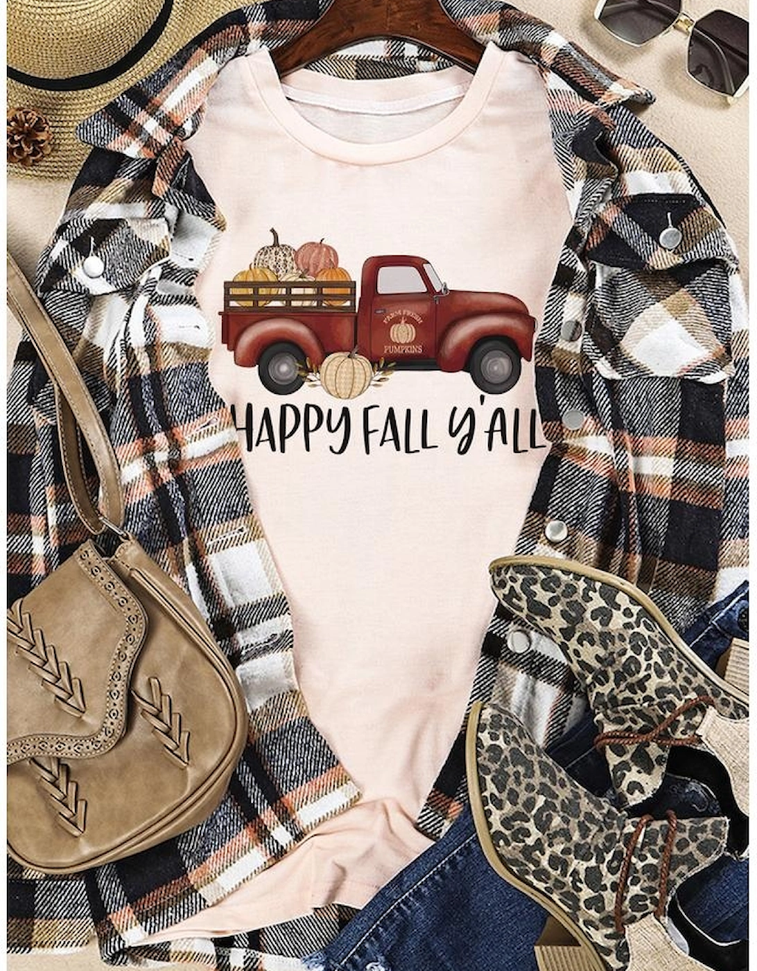 Azura Exchange Fall Pumpkin Truck Graphic Tee