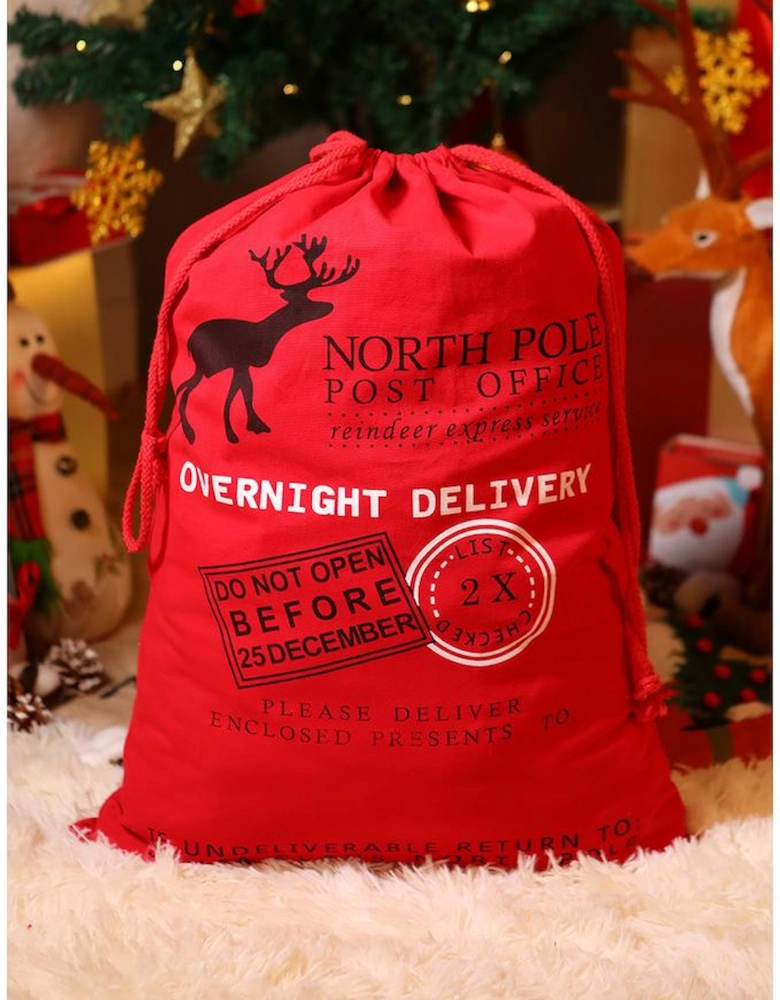 Azura Exchange Fiery Red Christmas Drawstring Large Gift Bag