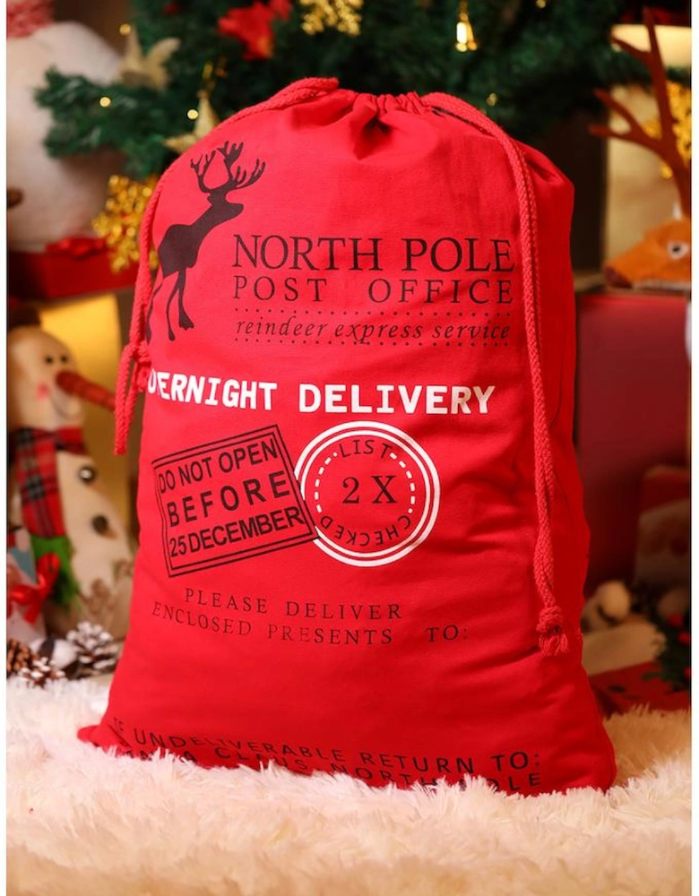 Azura Exchange Fiery Red Christmas Drawstring Large Gift Bag