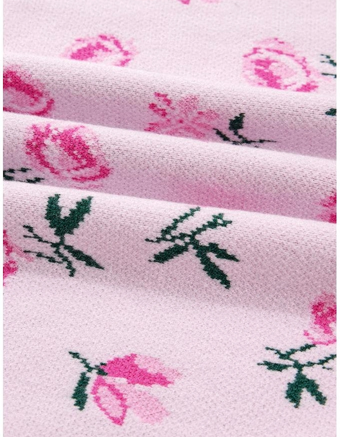 Delicacy Sweet Floral Print Drop Shoulder Cropped Sweater