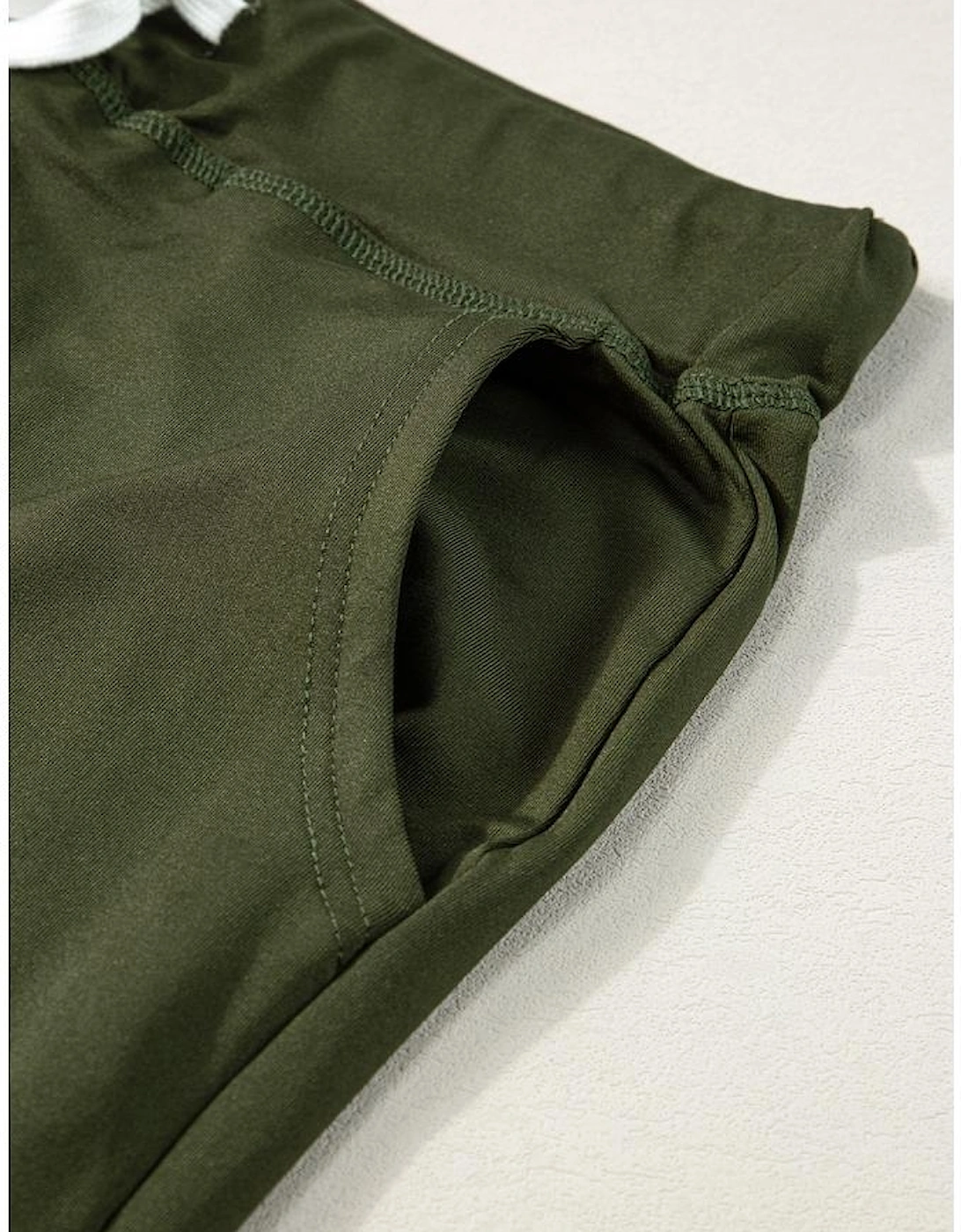 Moss Green Drawstring Waist Pocketed Joggers