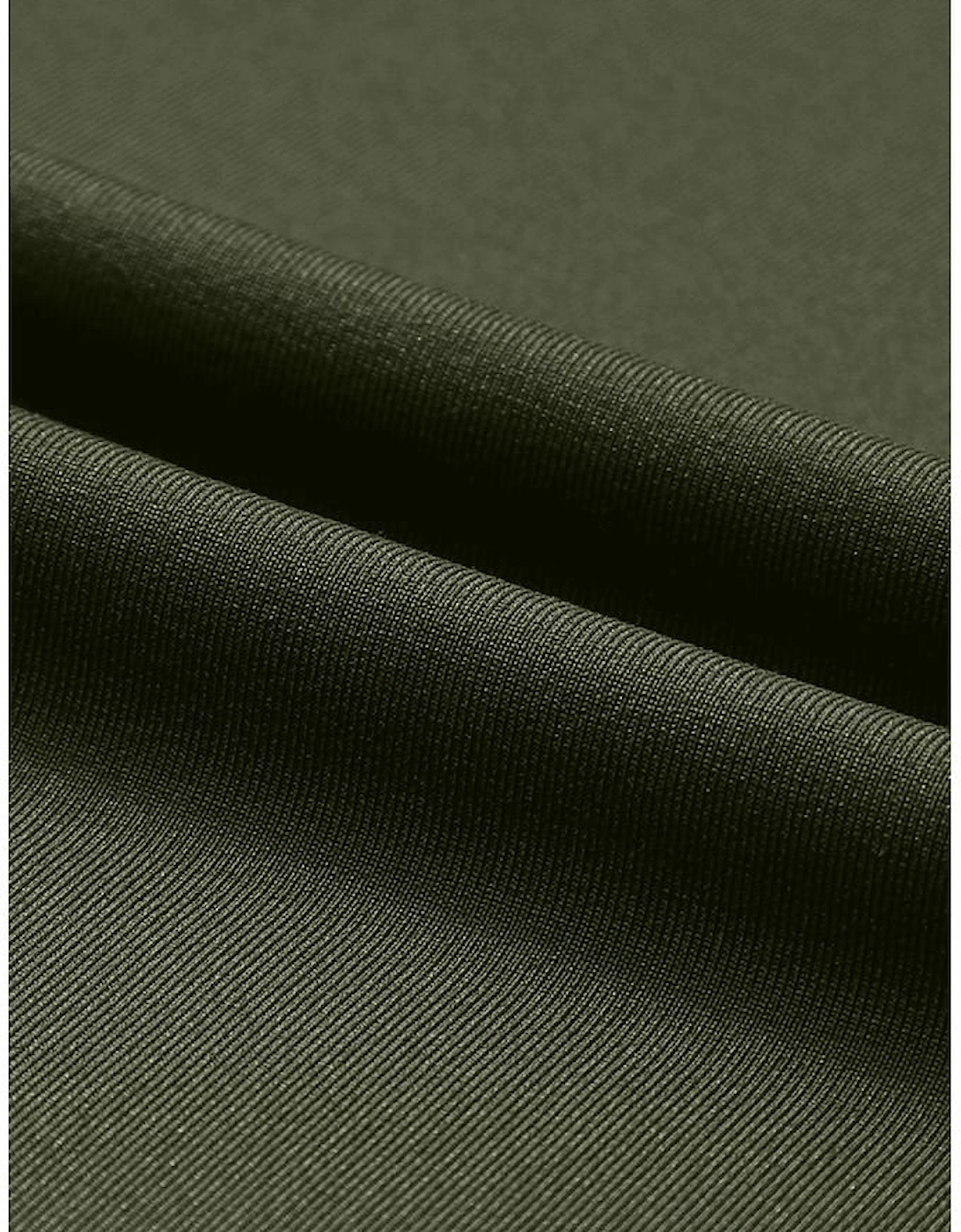 Moss Green Drawstring Waist Pocketed Joggers